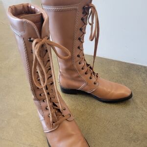 Tod's Brown Lace-Up Women's Boots